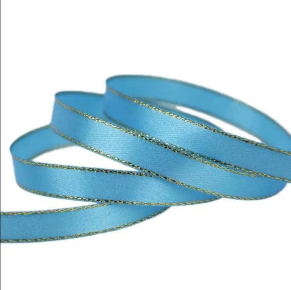 High Tenacity Satin Ribbons Pink Golden Edge Ribbon Hholesale Gift Packaging Ribbons
