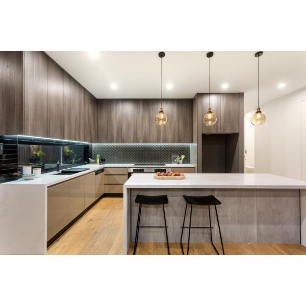 European Kitchen Modern Design UV Melamine MDF Standing Kitchen Cabinet Set with Sink