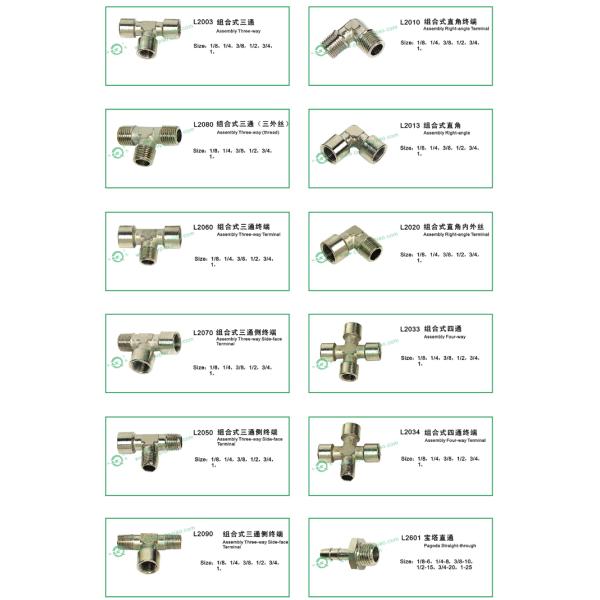 Assembly Pneumatic Fittings In Brass , Nickle Plated Quick Connect Air Fittings