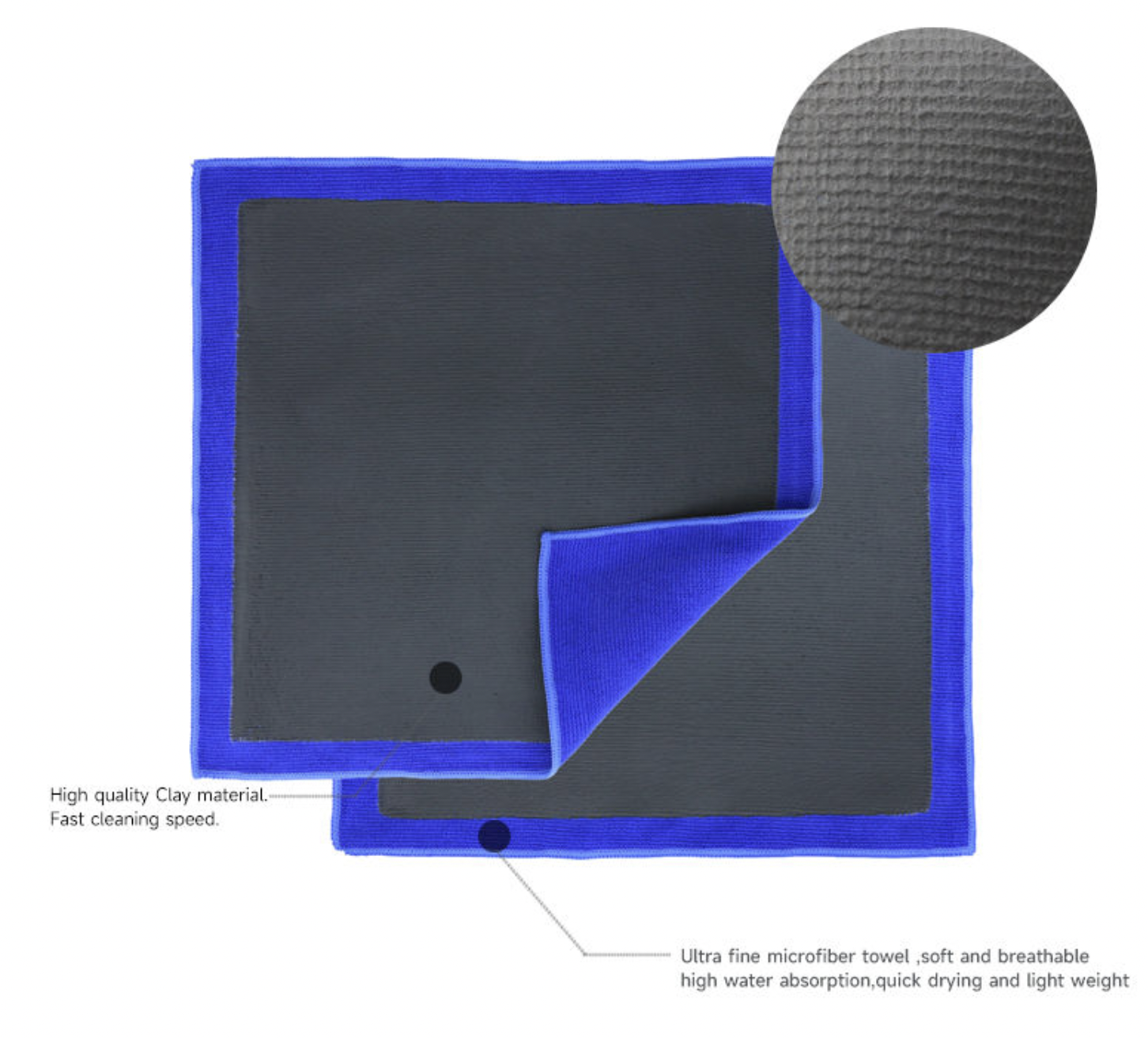 Blue Automotive Magic Clay Decontamination Towel For Car Detailing