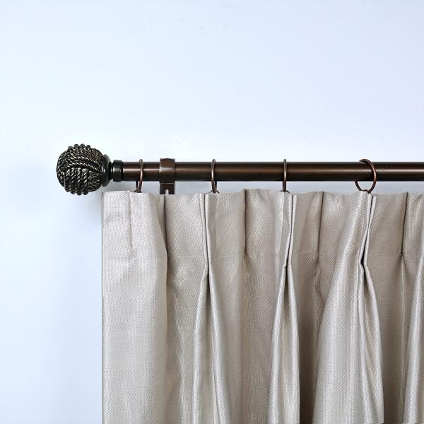 Coffee Classic Light Luxury Curtain Plain Rod 0.5MM With Aluminum Finial
