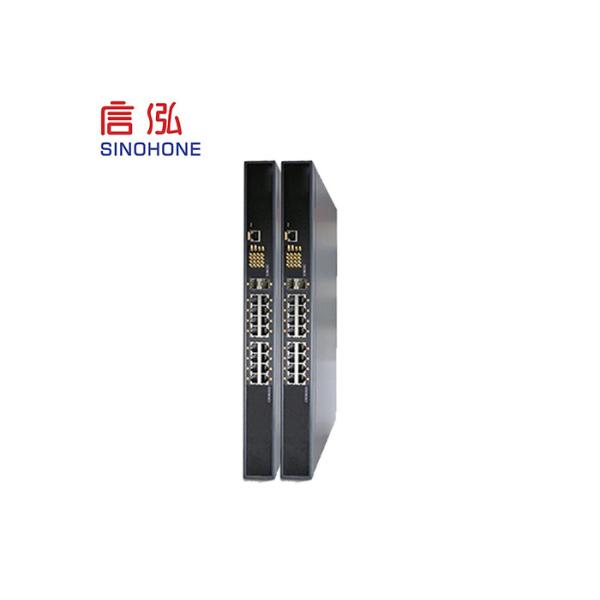 Black Aluminum 16 Port Network Switch , Fiber Converter Switch High Stability