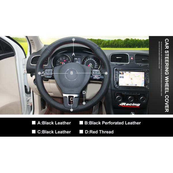 Handmade Leather Steering Wheel Cover for Volkswagen VW Amarok Tiguan Passat B7 CC Touran Jetta Mk6 Caddy EOS