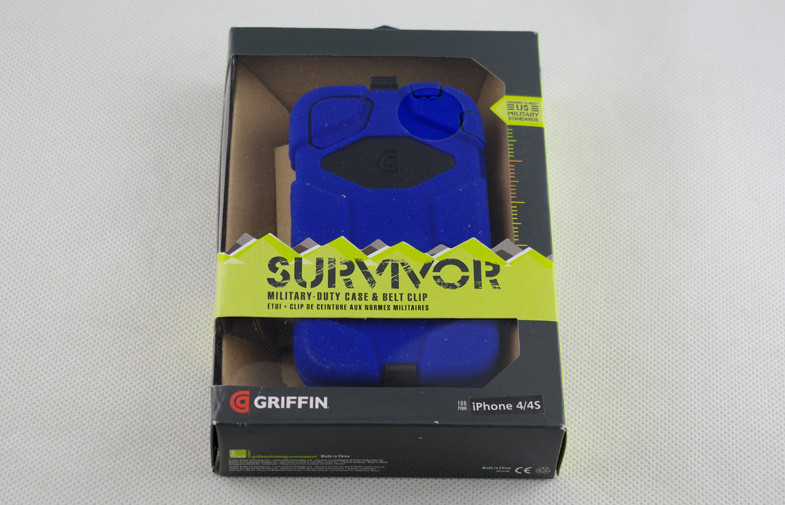 Blue / Black Survivor Cell Phone Cases Silicone Belt Clip For Iphone 4G