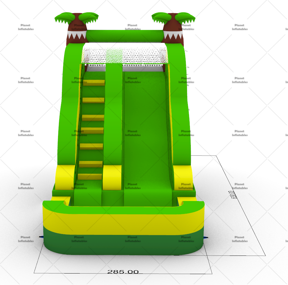 Custom Kids Palm Tree Mini Inflatable Slip and Slide Water Slide With Pool for Backyard Fun