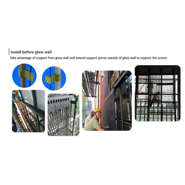 Outdoor LED Transparent Screen , Advertising LED Building Curtain Display Full Color