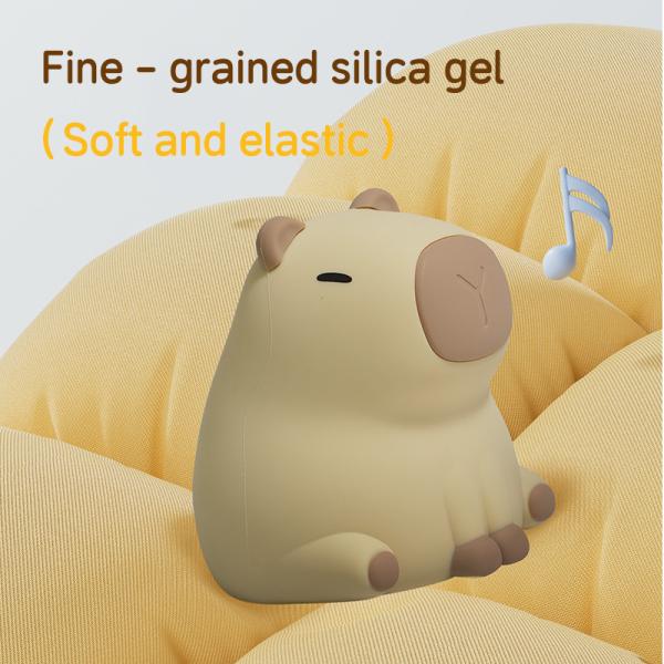 Creative Capybara LED Night Light Cute Silicone Bedside Table Lamp For Kids' Room Smart Home Gift
