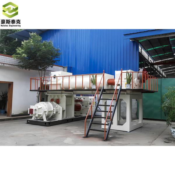 JKY55/55-40 Halstec Extrusora de vácuo de duplo estágio Sistema de automação completa Máquina de fabricação de tijolos de barro totalmente automática