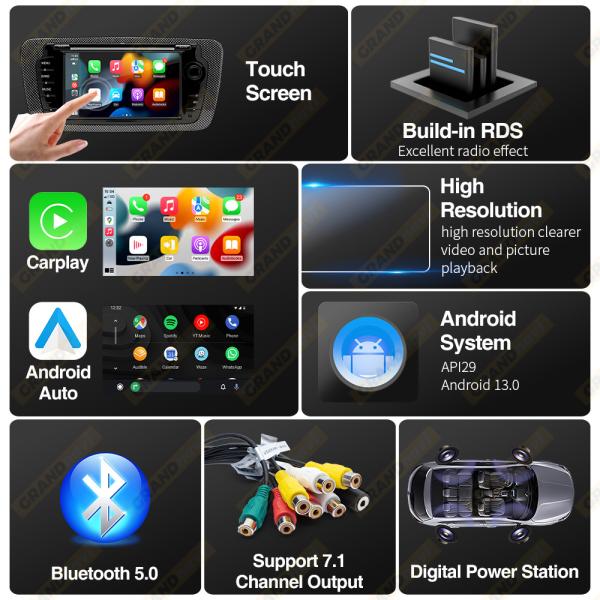 Car Radio Android for Seat Ibiza MK4 6j 2009-2013 Carplay 7inch Multimedia Player Autoaudio Head Unit 2Din Car Stereo Navigation GPS