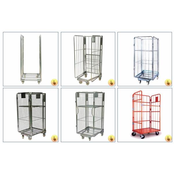 Warehouse Wire Cage Trolley 2 Side Folding 500-1000kg Load Capacity