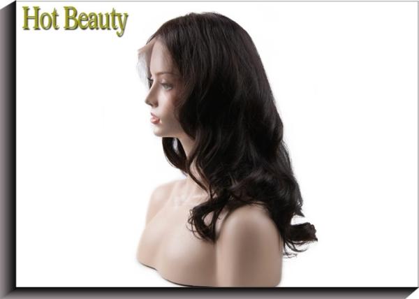 10 Double Drawn Curly Hair , Medium Brown Full Lace Human Hair Wigs