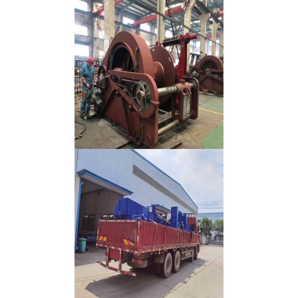 500kN Blue Hydraulic Drum Anchor Winch For Cargo Fishing Ship
