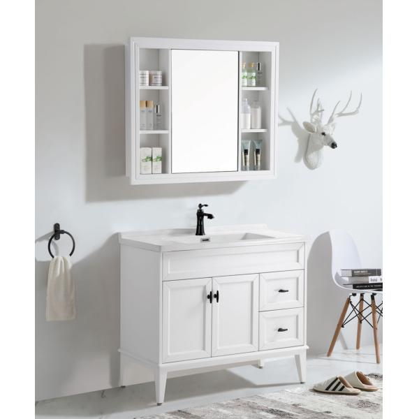 Rectangle Euro Style Wall Mounted Lavatory Cabinet Bathroom Vanity with Knobs Hardware
