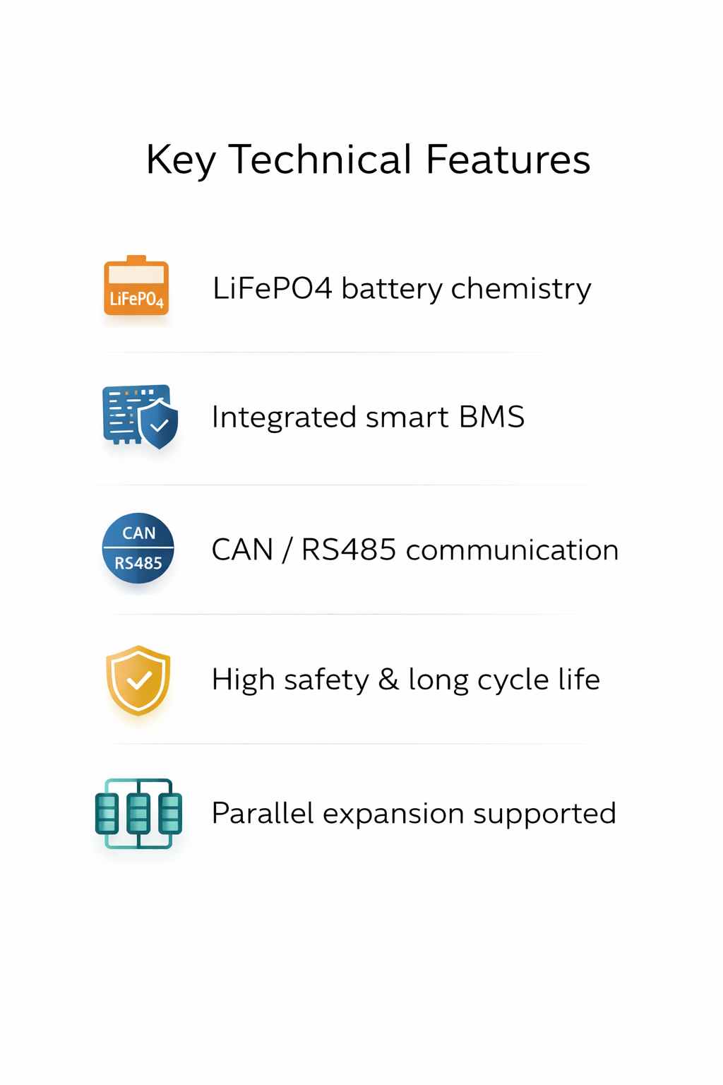 15kWh 51.2V LiFePO4 Vertical Energy Storage Battery Pack with BMS for ESS Projects Inverter Compatible