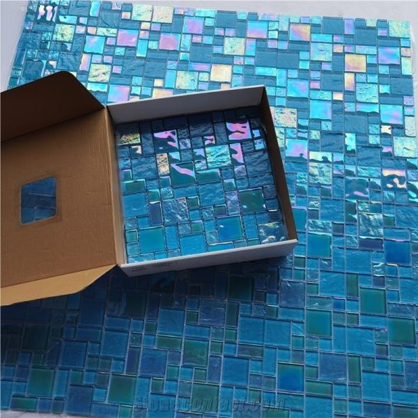 Technique Glass Iridiscent Crystal Glass Mosaic for Swimming Pool Tile Type Wall Tiles