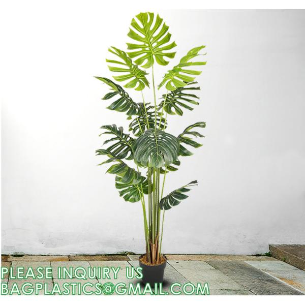 Artificial Monstera Deliciosa Plant, 5ft Potted Faux Tree with 15 Verdant Fake Leaves, Swiss Cheese Plant for Home