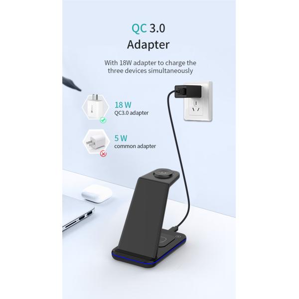 Customized Logo 15w Wireless Charging Stand , Magnetic Qi Charging Dock