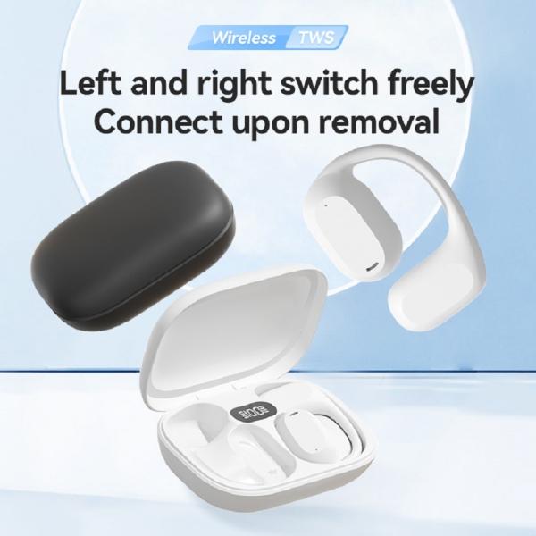ETEK Ear-Hook TWS Earphones Bluetooth 5.3 A2DP/AVRCP/HFP 50mAh Earphone Cell + 300mAh Case Protective Board