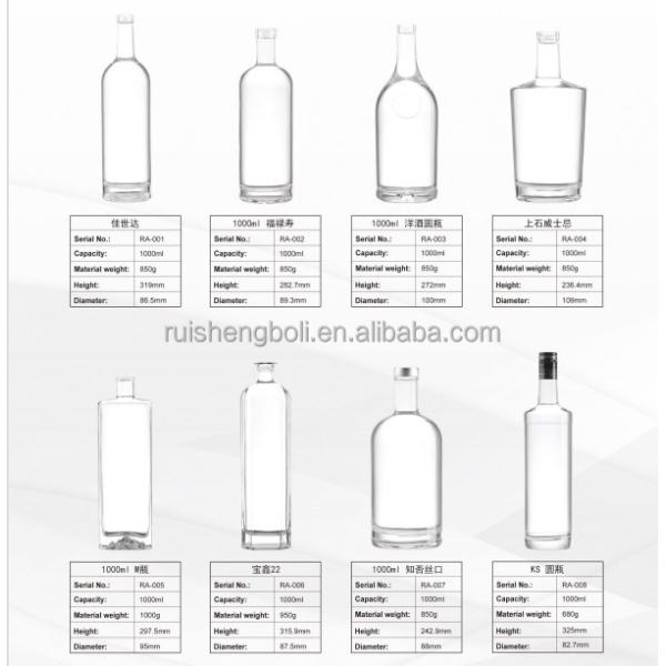 Transparent 750ml Super Flint Glass Wine Bottle for Whiskey Bourbon Gin Vodka Spirits