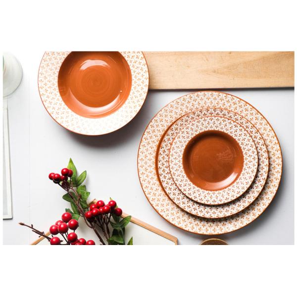 Country 8.5cm Ceramic Tea Cups And Saucers For Banquet