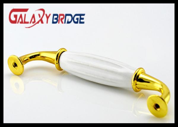 Anti Corrosion Ceramic Handles And Knobs , Gold Plated Turkey Design  Porcelain Wordrobe Pulls