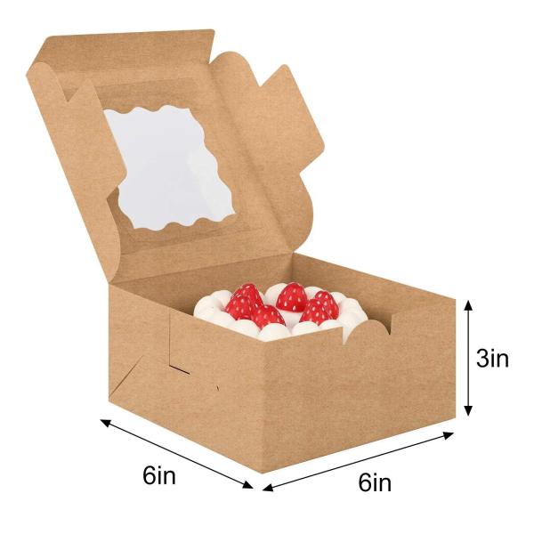Hallow Window Kraft Paper Packaging Box For Bakery Cookie