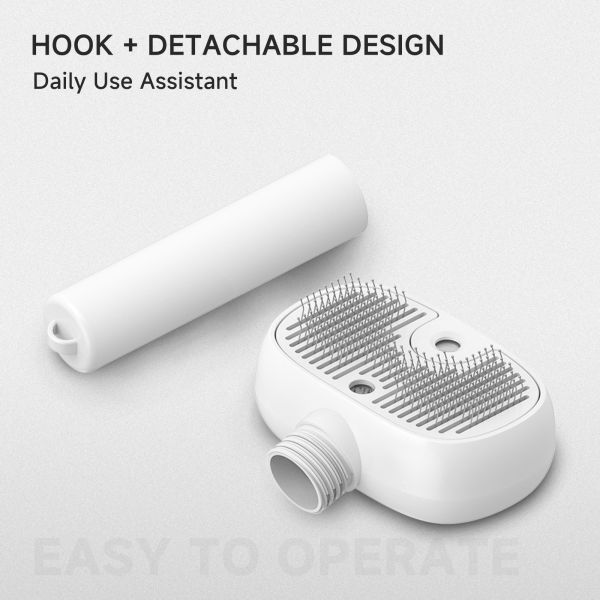 2025 Eco-Friendly Safe Easy Use Plastic ABS Pet Brushes UV-Light Steam Spray Comb for Cats Dogs Battery-Powered Shampoo Grooming