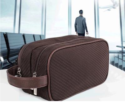 Double Zipper Pockets Promotional Toiletry Bag Luxury For Business Travel