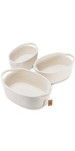 storage Basket Decorative Rope Basket Wooden Bead Decoration For Blankets,Toys,Clothes,Shoes,Plant Organizer Bin