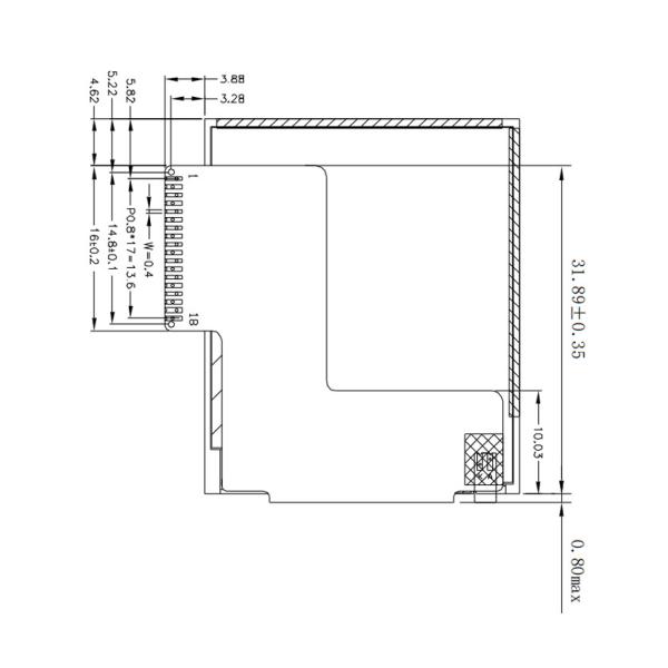 18 штифтов 1,44 дюймовый квадратный TFT LCD дисплей, 128x128 LCD дисплей MCU 8 битов Интерфейс