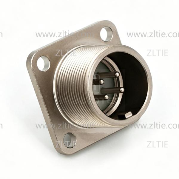 2РМГ14БПН4Ш1Е2 2PM Russian Connector Shell Size 14 4 Pin Flange Male Socket, Sealed Type, With non-shielded Straight Back Shell