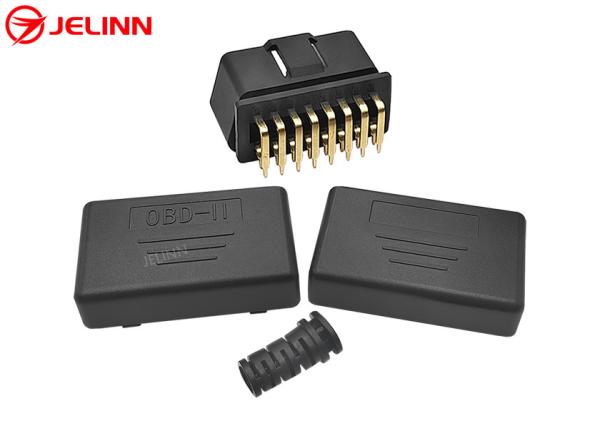 OBD 2 Plastic Housing Case OBD2 Shell and Male Connector With 90 Degree Right Angle Pins