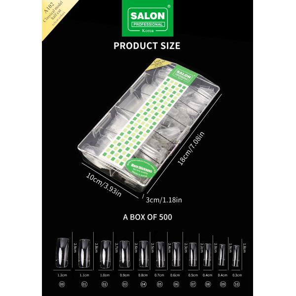Nail Gel Quick Building Mold Tips Extra Long Straight ABS Nails Custom Logo Finger Extension UV Builder Nails Art Tools