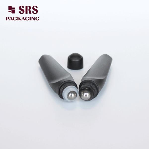 SRS Luxury Plastic Roll On Bottle Matt Black Color 12ml For Eye Cream