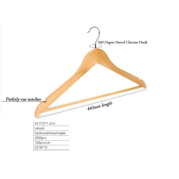Normally Design Maple Wooden Clothing Store Hangers For Hotel