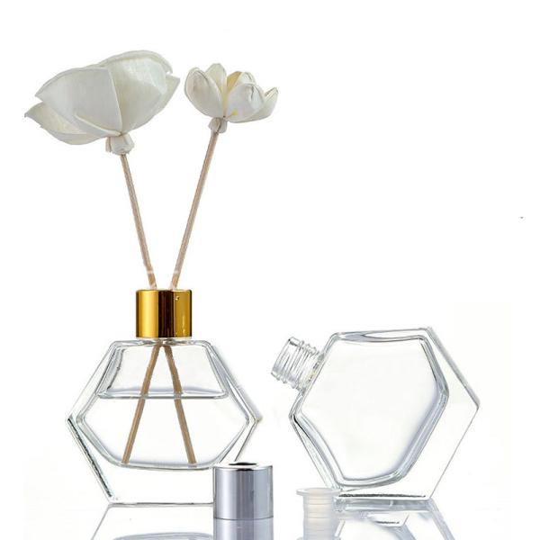 garrafa sextavada vazia de Reed Diffuser Clear Glass Aroma do vidro 80ml