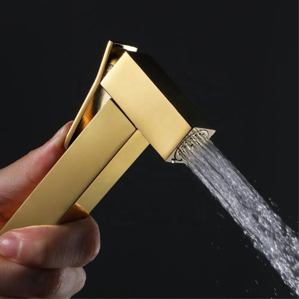 Gold Bathroom Cleaning Tool Toilet Bidet Diaper Spray Shower Head Nozzle Toilet Clean