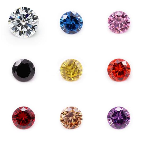 Розовый рез кубический цирконий моссанит круглый бриллиантовый рез драгоценный камень тепловая обработка применяется