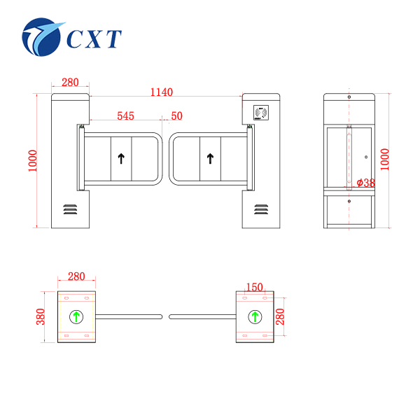 IP54 Protection Level Swing Barrier Gate with 2mm Case Thickness and Automatic Opening Pattern for Secure Access Control