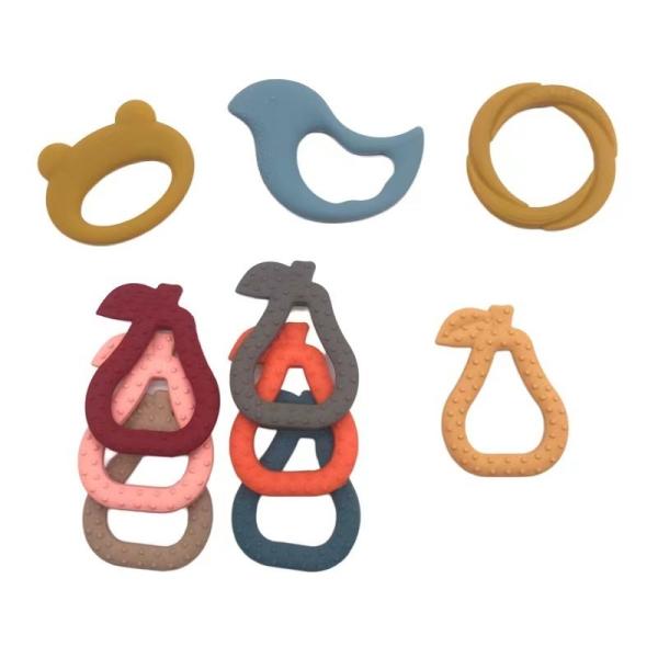 Custom Color Soft Silic Infant Pacifier At Night Pear Shape Infant Teether
