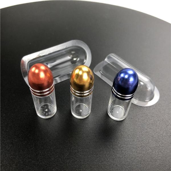 Pill Bottle Clear Small Capsule Bullet Shape Containers With Metal Cap For Rhino Pill