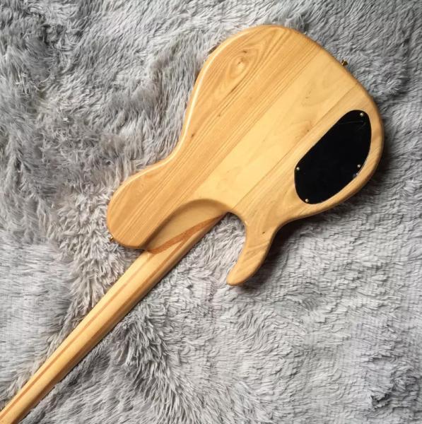 Custom 5 Strings Neck Through Body Burl Maple Top Electric Bass Guitar