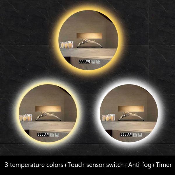 Copper Free Sensor Touch Mirror 5mm LED Backlit Bathroom Mirror Customized