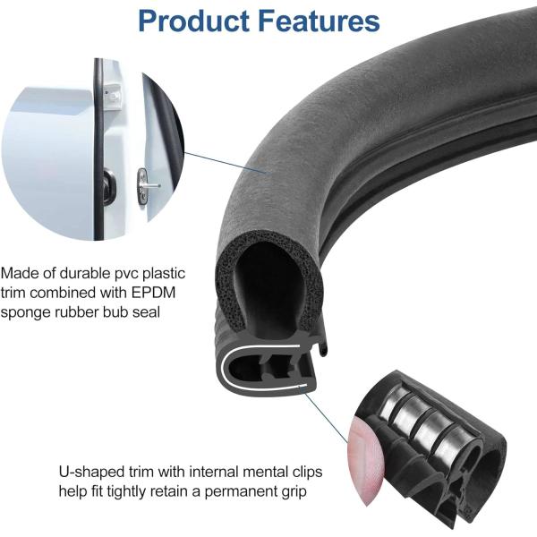 Edge Trim Rubber Seal | Rubber Bulb Trim Seals | Car Door Seal | OU Door Seal