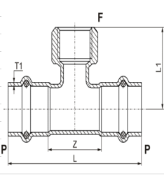 Female Tee Pipe Connector Coupling SS304 316 Press Fit Plumbing Fittings