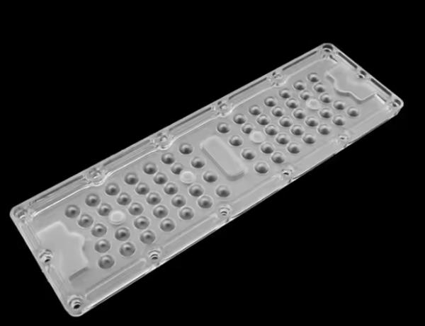 Optical Led Lens 64 In 1 Street Light Lens 236*70 Mm 2835 3030 Module Lens Series