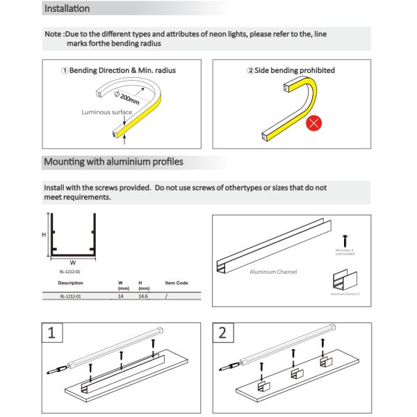 Tira de luz LED para lavado de pared de la serie de ángulos de 1212 25° 2700K 3000K 4000K 6500K 2835 24V