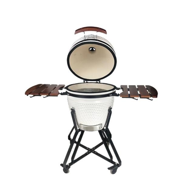 KIMSTONE 21 Inch Kamado Grill Rotisserie Smokeless Charcoal BBQ Grill Lava Rock Barbeque Grill