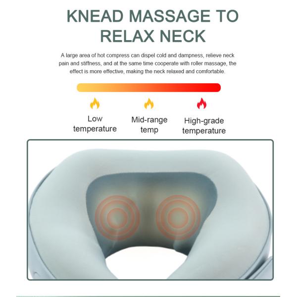 Portable U Shaped Neck Shoulder Massage Pillow PU Kneading Neck Shoulder Massager