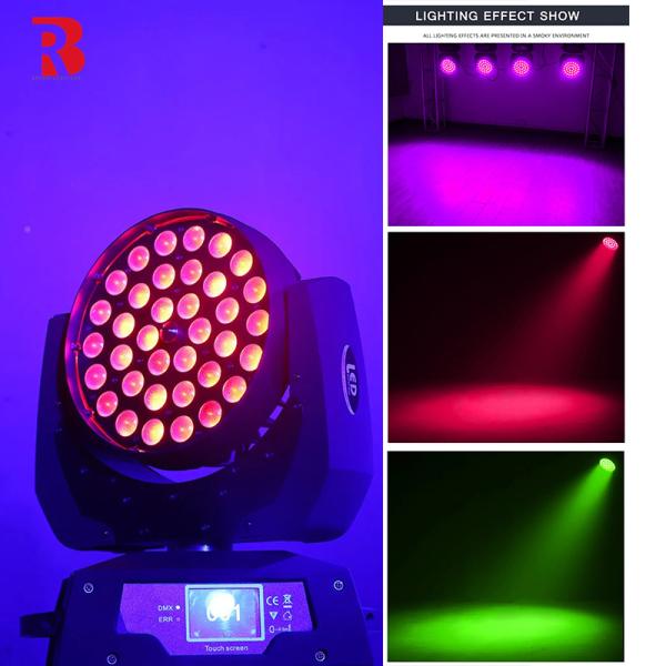 Светодиодная промывка 36x10w Zoom Движущаяся голова RGBW Сцена светодиода DJ оборудование